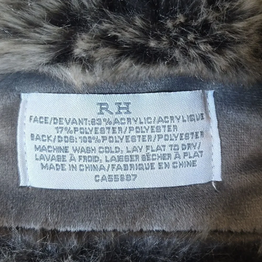 Faux Fur Stole‎ Scarf Holiday Restoration Hardware Brown Gray
